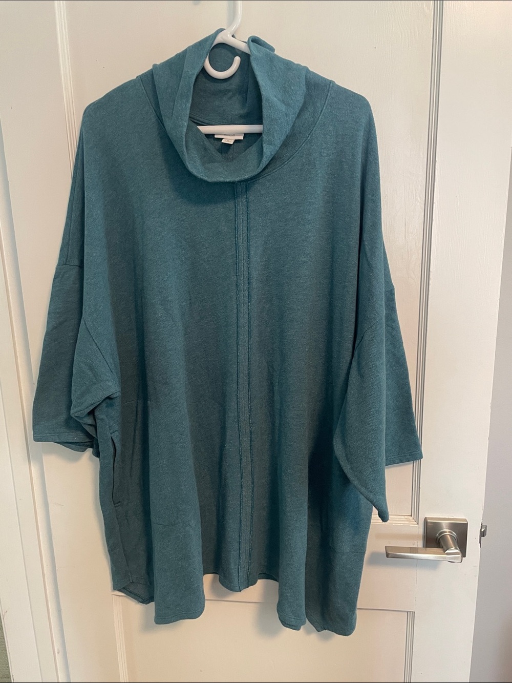 J. Jill Oversized Teal Cowl-Neck Women's Top